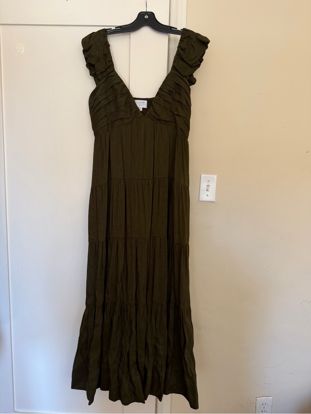 La Ligne Olive Tiered Maxi Dress with Ruffle Straps
